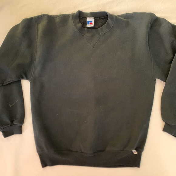 VINTAGE FADED BLACK RUSSELL ATHLETIC CREWNECK SWEATSHIRT SIZE MEDIUM - Picture 4 of 8